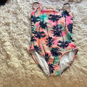 Old Navy Multicolor Palm Print One Piece Swimsuit